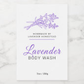 美しい体洗浄ラベルラベンダーロゴ又はカスタム ワインラベル (シングルラベル)