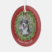 美しい作成あなた自身のペットの写真犬のクリスマス ガラスオーナメント (正面左)