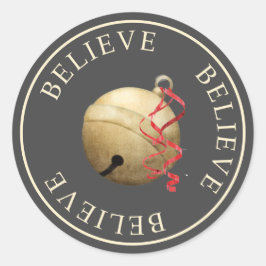 美しい信じジンルベルクリスマス ラウンドシール