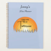 美しい信仰の日の出は私は誰が明日を保持するか知っている プランナー手帳 (正面)