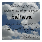 美しい信仰聖書引用文雲 ポスター (正面)