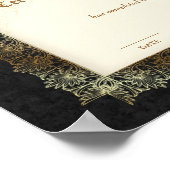 美しい修了証書ブラック ポスター (角)