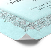 美しい修了証青色 ポスター (角)