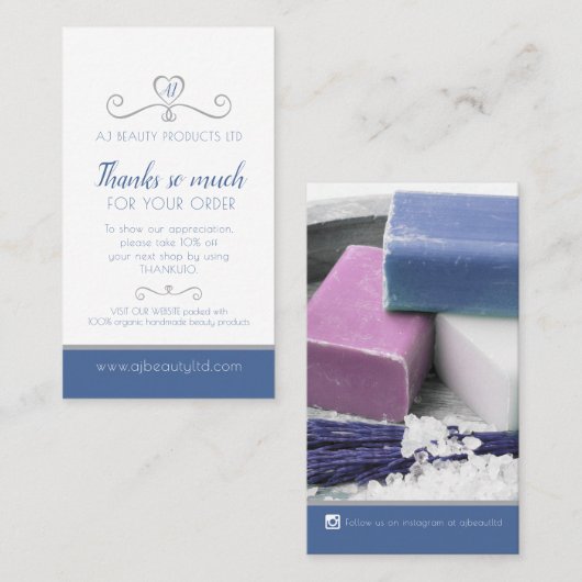 美しい健康会社の写真プロモーションリピーター 名刺 (正面/裏面)