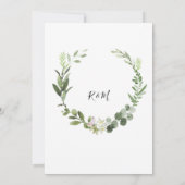 美しい優雅なユーカリの葉の招待状 招待状 (裏面)