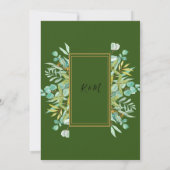 美しい優雅なユーカリの葉 招待状 (裏面)