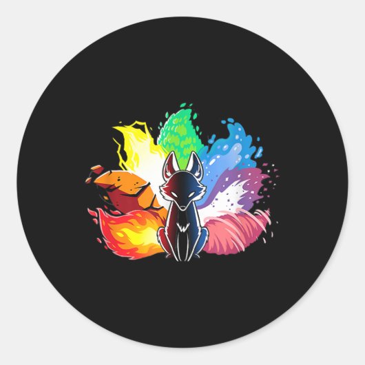 美しい元素の狐フォックスジャパン精神33 ラウンドシール (正面)