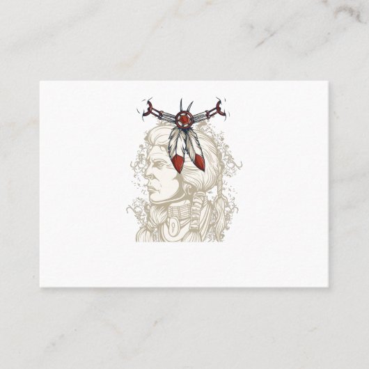 美しい先住民のアメリカと羽のついたネックラ 名刺 (正面)