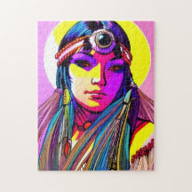 美しい先住民のアメリカ人女性。