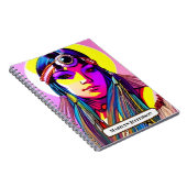 美しい先住民のアメリカ人女性。編集可能な名前 ノートブック (右側)