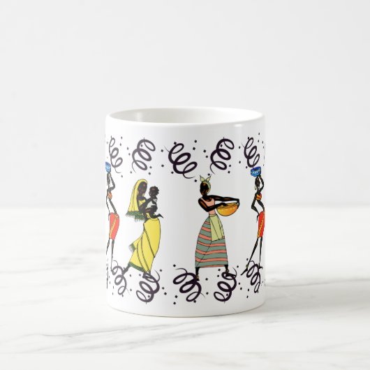 美しい先住民アフリカ女性美しいと文化 コーヒーマグカップ (中央)