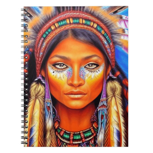 美しい先住民アメリカンウーマン ノートブック (正面)