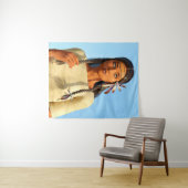 美しい先住民アメリカ人女性の先住民の衣装 タペストリー (インサイチュ(横))