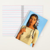 美しい先住民アメリカ人女性の先住民の衣装 ノートブック (内側)