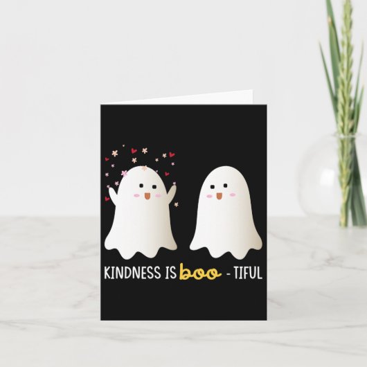 美しい先生かわいい幽霊ハロウィーン カード (正面)