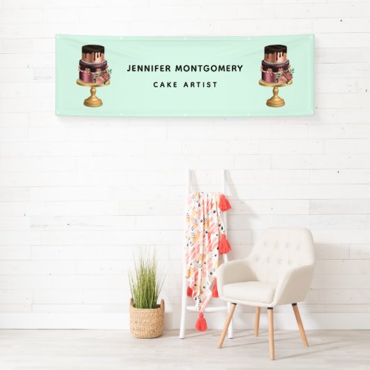美しい光沢のあるグラムパーティーケーキビジネス 横断幕 (インサイチュ)