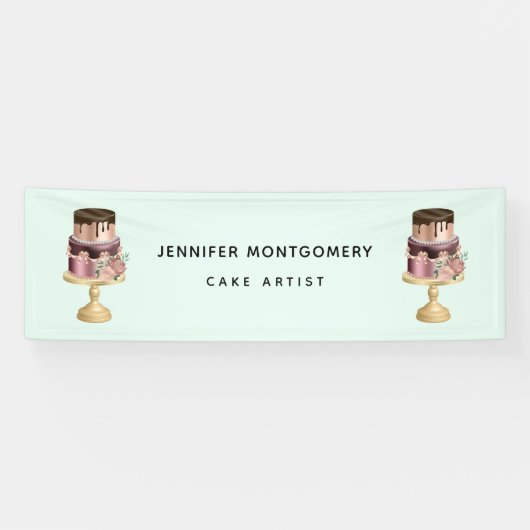 美しい光沢のあるグラムパーティーケーキビジネス 横断幕 (横)