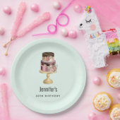 美しい光沢のあるグラムパーティーケーキ誕生日 ペーパープレート (パーティー)