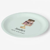 美しい光沢のあるグラムパーティーケーキ誕生日 ペーパープレート (アングル)