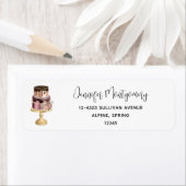 美しい光沢のあるグラームパーティーケーキアドレス ラベル (インサイチュ)