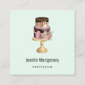 美しい光沢のあるグラームパーティーケーキ スクエア名刺 (正面)