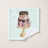 美しい光沢のあるグラームパーティーケーキ バスタオルセット (ウォッシュタオル)