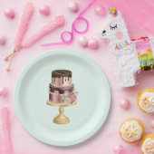 美しい光沢のあるグラームパーティーケーキ ペーパープレート (パーティー)