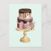 美しい光沢のあるグラームパーティーケーキ ポストカード (正面)