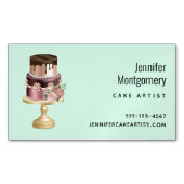 美しい光沢のあるグラームパーティーケーキ マグネット名刺 (正面)