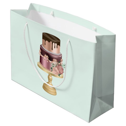 美しい光沢のあるグラームパーティーケーキ ラージペーパーバッグ (裏面アングル)