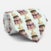 美しい光沢のある高級パーティーケーキパターン ネクタイ (ロール)