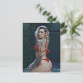 美しい入れ墨の女性の写真はがき ポストカード (スタンド正面)