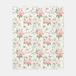 美しい全体のピンクのバラの名前の毛布 フリースブランケット
