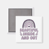 美しい内外可愛いレインボーラベンダーセル マグネット (正面/裏面)