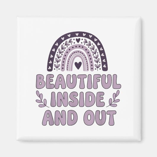 美しい内外可愛いレインボーラベンダーセル マグネット (正面)