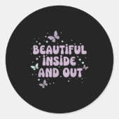 美しい内外可愛い蝶ラベンダーS ラウンドシール (正面)