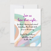 美しい内顔バルミツワー返信カード 招待状 (正面)