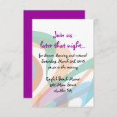 美しい内顔バルミツワー返信カード 招待状 (正面/裏面)