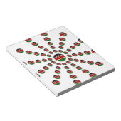 美しい円形ケニア国旗：放射状デザイン ノートパッド (アングル)