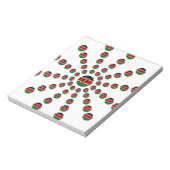 美しい円形ケニア国旗：放射状デザイン ノートパッド (回転)