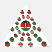 美しい円形ケニア国旗:放射状デザイン 三角形シール (正面)