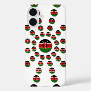 美しい円形ケニア国旗：放射状デザイン iPhone 16ケース
