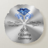 美しい円形第65の結婚記念日のギフトの枕 ラウンドクッション (正面)