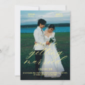 美しい写真の結婚式招待状 招待状 (正面)