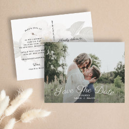 美しい写真付きの結婚式「Save the Date」カード - ヴィンテージ ローズ ポストカード