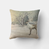 美しい冬のシカの枕 クッション (裏面)
