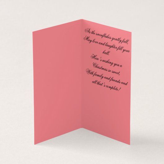 美しい冬のシーンのクリスマスカード (内部)