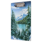 美しい冬のスカイマウンテンレイク クリップボード (左)