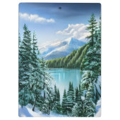 美しい冬のスカイマウンテンレイク クリップボード (裏面)