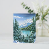 美しい冬のスカイマウンテンレイク ポストカード (スタンド正面)